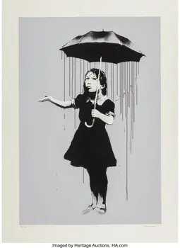 Banksy (b. 1974) Nola (Grey Rain), 2008 Screenpr
