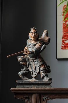 明以前 木質彩繪孫悟空造像