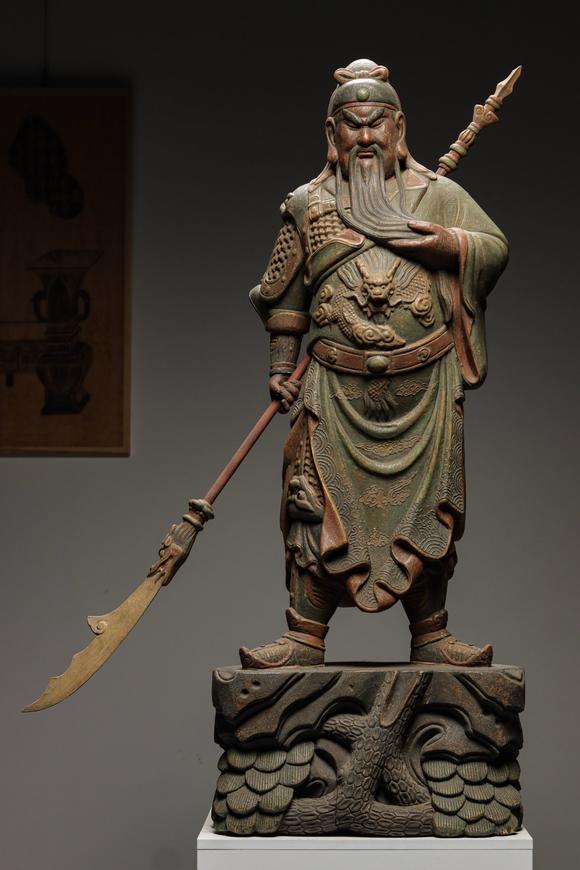 吉本株式會社明以前 木質(zhì)彩繪關(guān)公造像