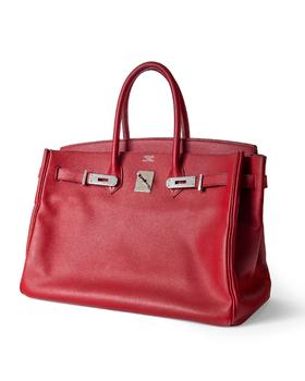 Hermès.

Birkin 35, 2009, of Rouge Garance Epsom leather with gold
