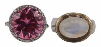 JEWELRY. (2) Signed Cocktail Rings.