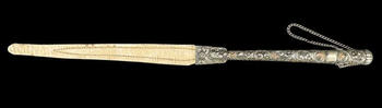 SILVER. Argentinean Gaucho Rebenque Whip.