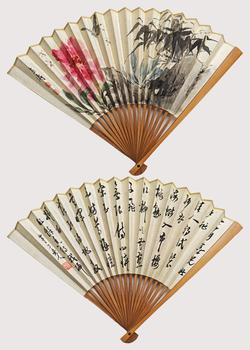 王雪濤、陳半丁/書畫成扇