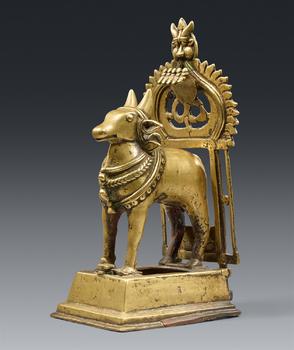 A brass altar of Nandi. Southern India, Karnataka. 17/18th century