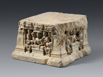 A Gandharan grey shist base of a stupa. Pakistan. Kushan period, 2nd/3rd century