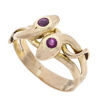 Snake Ring GG 585/000 with 2 round-