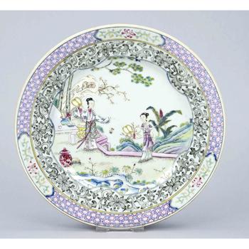 Famille rose plate, China, 18th cen