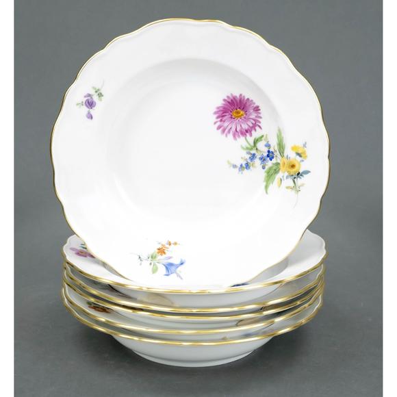Historia Auktionshaus6 soup plates, Meissen, after 1934,