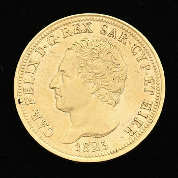 Royaume de Piémont-Sardaigne, Charles Félix (1821-1831), 80 lire 1825 en or