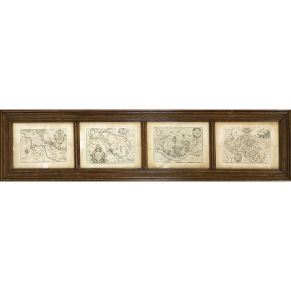 Historia AuktionshausFour historical maps with views of