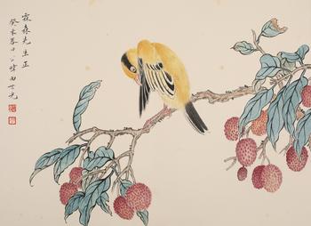 田世光 荔枝小鳥圖