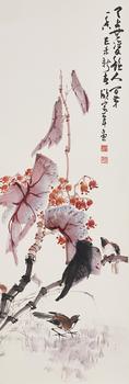 秋藤棲雀圖