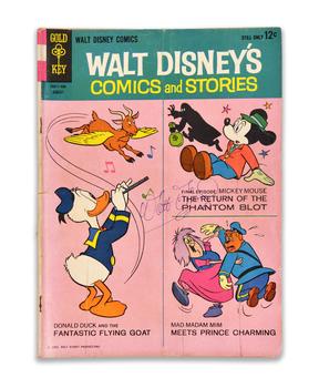 Walt Disney (1901–1966), Walt Disney’s Comics and Stories: The Return of the Phantom Blot / Donald Duck and the Fantastic Flying Goat, Signed Comic Book
