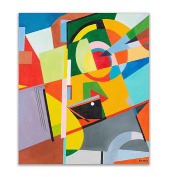 LAJOS KASSAK (1887-1967),OIL ON CANVAS