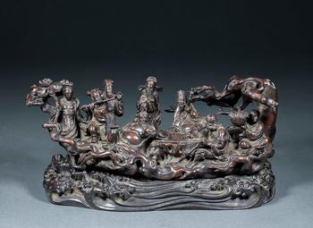 紫檀 八仙過(guò)海 擺件