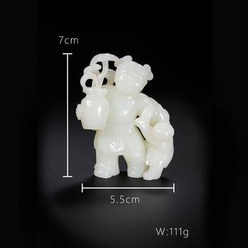 Qing Dynasty White Jade "Peace and Prosperity" (Ping An Fu Gui) Boy Ornament