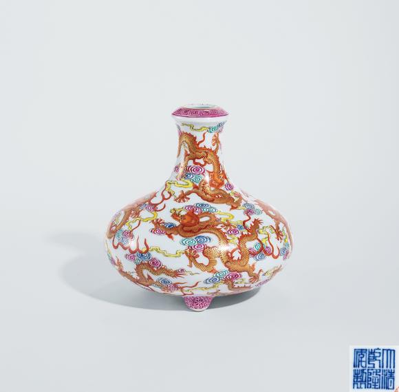 中鴻信|中鴻信2026春季拍賣(mài)會(huì)清乾隆 粉彩云龍紋扁瓶