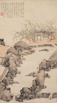 弘仁（1610-1664）[明末清初]?梅花書(shū)屋圖