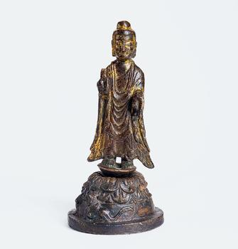 明 銅鎏金釋迦牟尼佛立像
