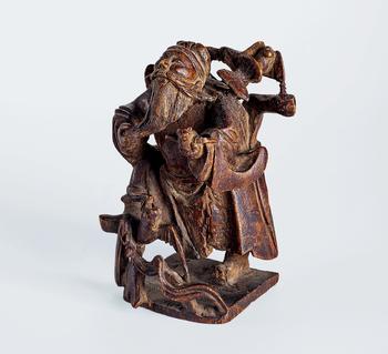 清 沉香木雕福壽人物