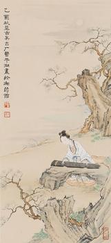 管平湖 撫琴仕女