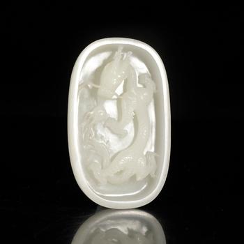 白玉龍紋筆舔