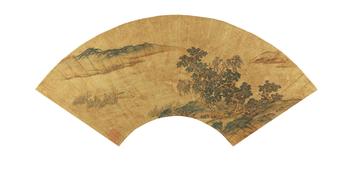 仇英  山水扇面