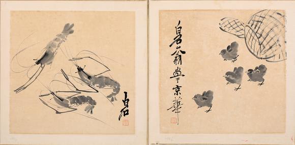 東京銀座（古美術(shù)宋磁）|日本東京銀座古美術(shù)春季拍賣(mài)會(huì)齊白石  雛雞·群蝦