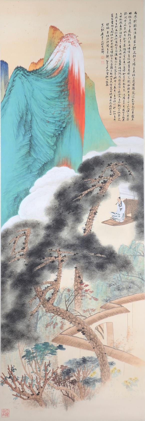 東京新日本張大千（1899-1983）　山水　紙本立軸