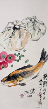 張大壯（1903-1980）　海鮮　紙本立軸