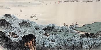 宋文治（1919-1999）　春風(fēng)　紙本鏡片