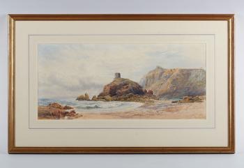 John Mogford (British 1821-1885) - Portlet Bay, Jersey, watercolour,