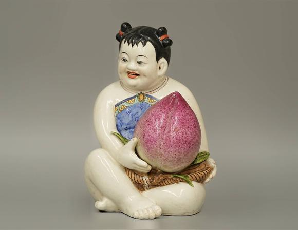 京都祇園會(huì)拍賣|京都祇園會(huì)2026年6月年中拍賣會(huì)清 粉彩唐子壽桃人形雕刻