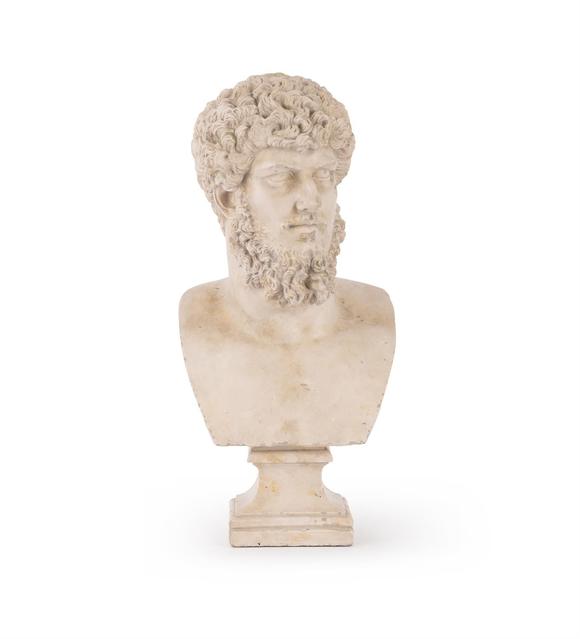 Dreweatts|精美家具、雕塑、地毯、陶瓷和藝術(shù)品-Watts 1874A SIMULATED MARBLE BUST OF LUCIUS AURELIUS VERUS, LATE 20TH CENTURY
