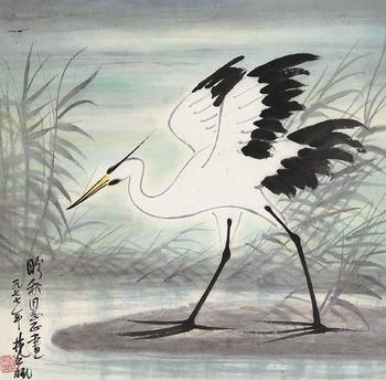 林風眠 蘆塘白鷺