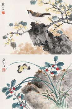 江寒汀 幽棲、覓艷