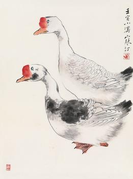 江寒汀 雙鵝