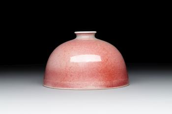 A Chinese peachbloom-glazed water pot or taibaizun, Kangxi mark and possibly of the period