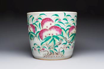 A Chinese famille rose 'Nine Peaches' jardinière, 19th C.