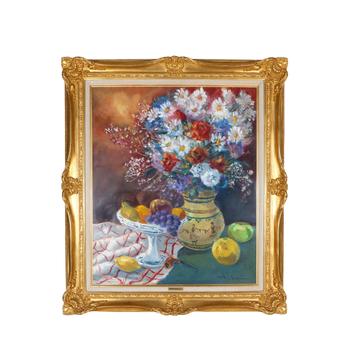 20 世紀(jì)印象派  靜物花卉 油畫