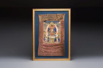 A Tibetan 'Amitayus Buddha' thangka, 19th C.
