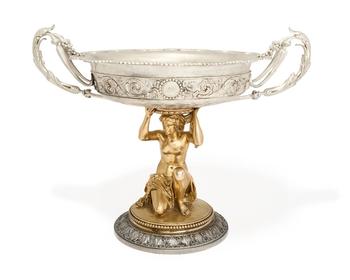 An impressive French parcel gilt silver tazza.?

Prevost, Recipon
