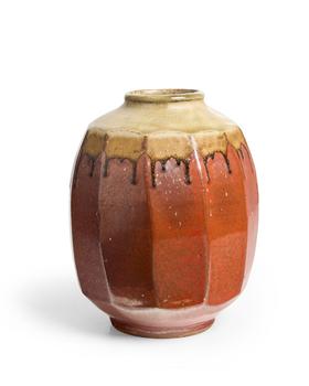 Mike Dodd (b.1943)?

Cut-sided jar, circa 2000?
Stonewea