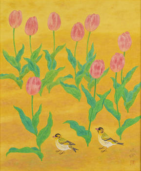 姚旭燈(b.1958)  鬱金花下