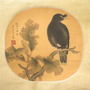 花鳥 25*25 紙本鏡芯