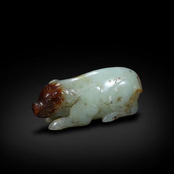 圓雕白玉瑞獸