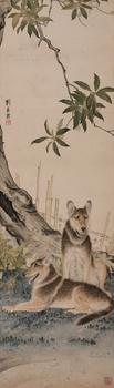 劉奎齡  雙犬圖