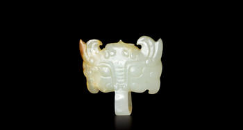 清 獸面玉帶扣
