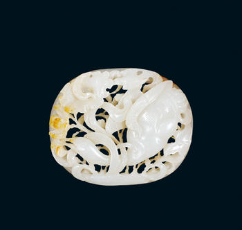 白玉鏤雕春水瓦子