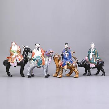 70年代 釉上彩騎獸八仙 一套